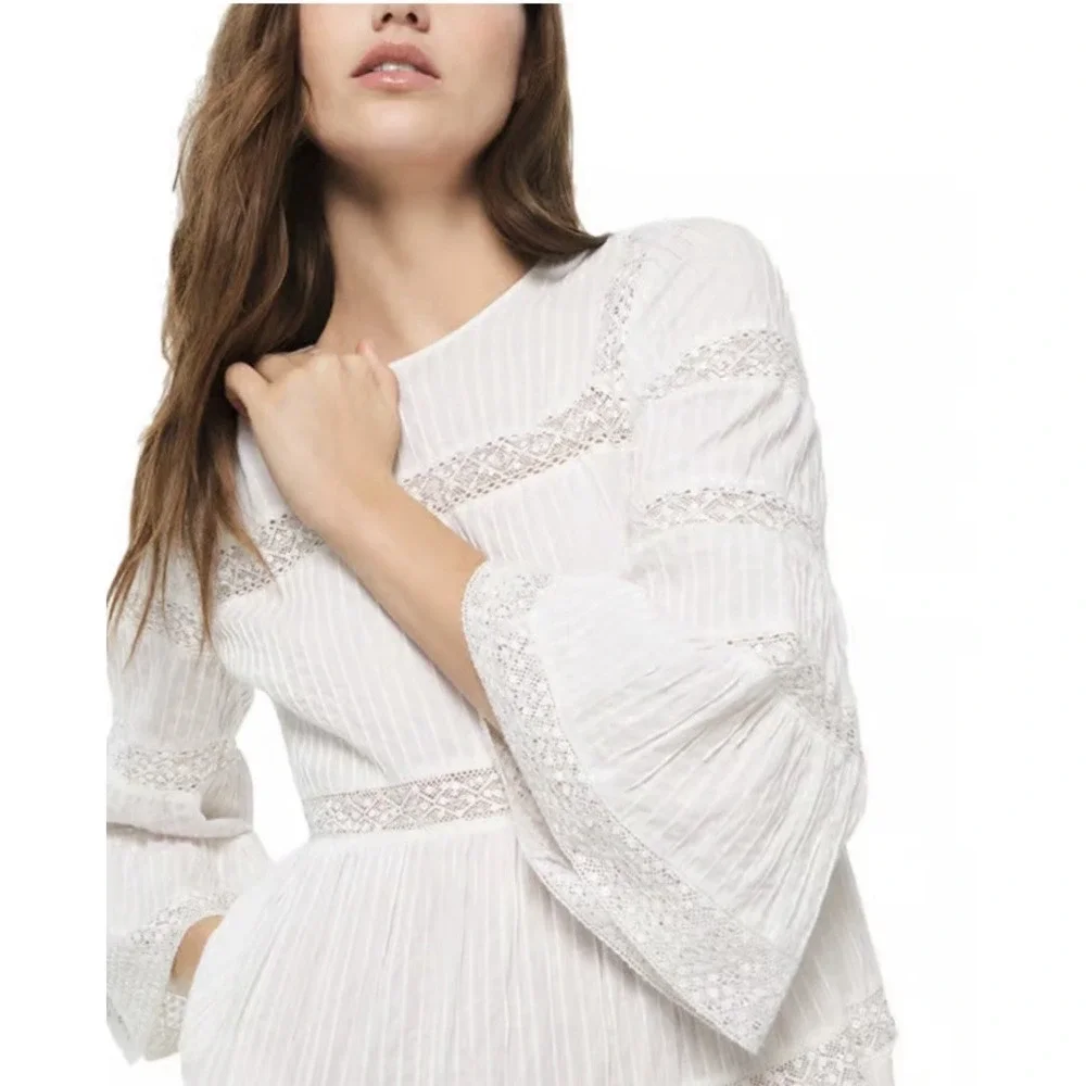 MICHAEL Michael Kors White‎ Dress Size XS Prairie Victorian Fairy Core Lace